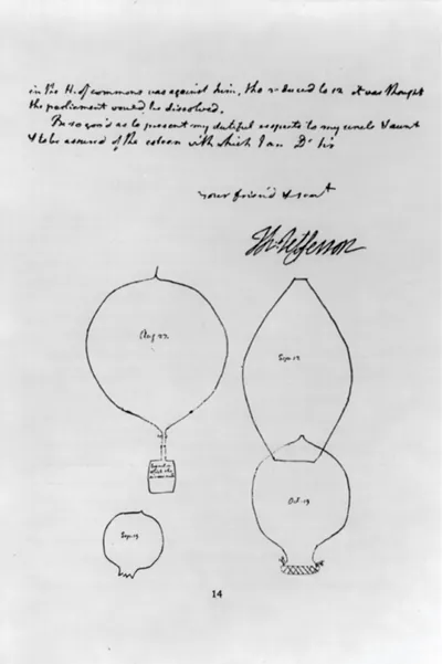 [Thomas Jefferson's sketch of 4 balloons]