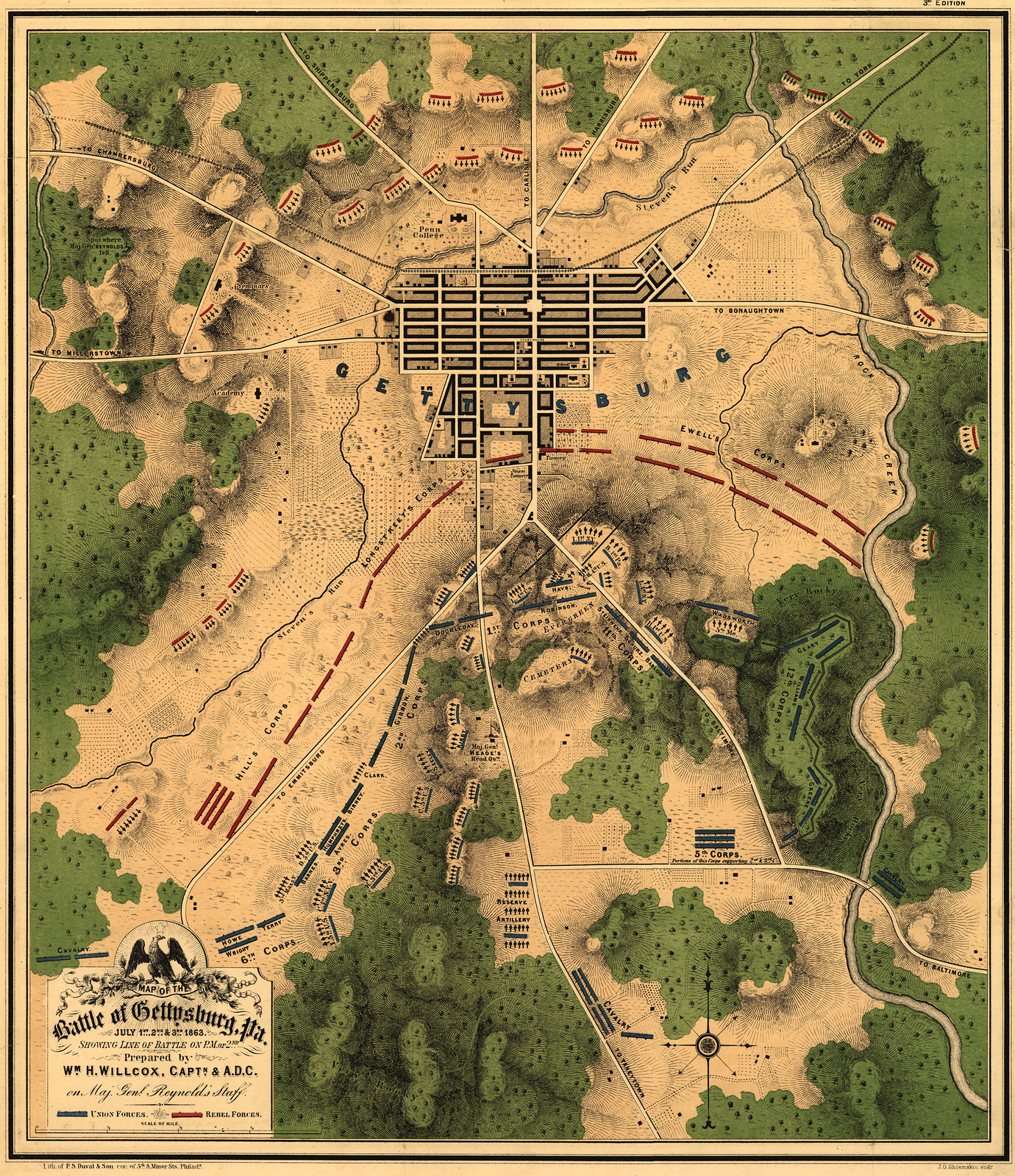 map july 1 2 3 — antique map