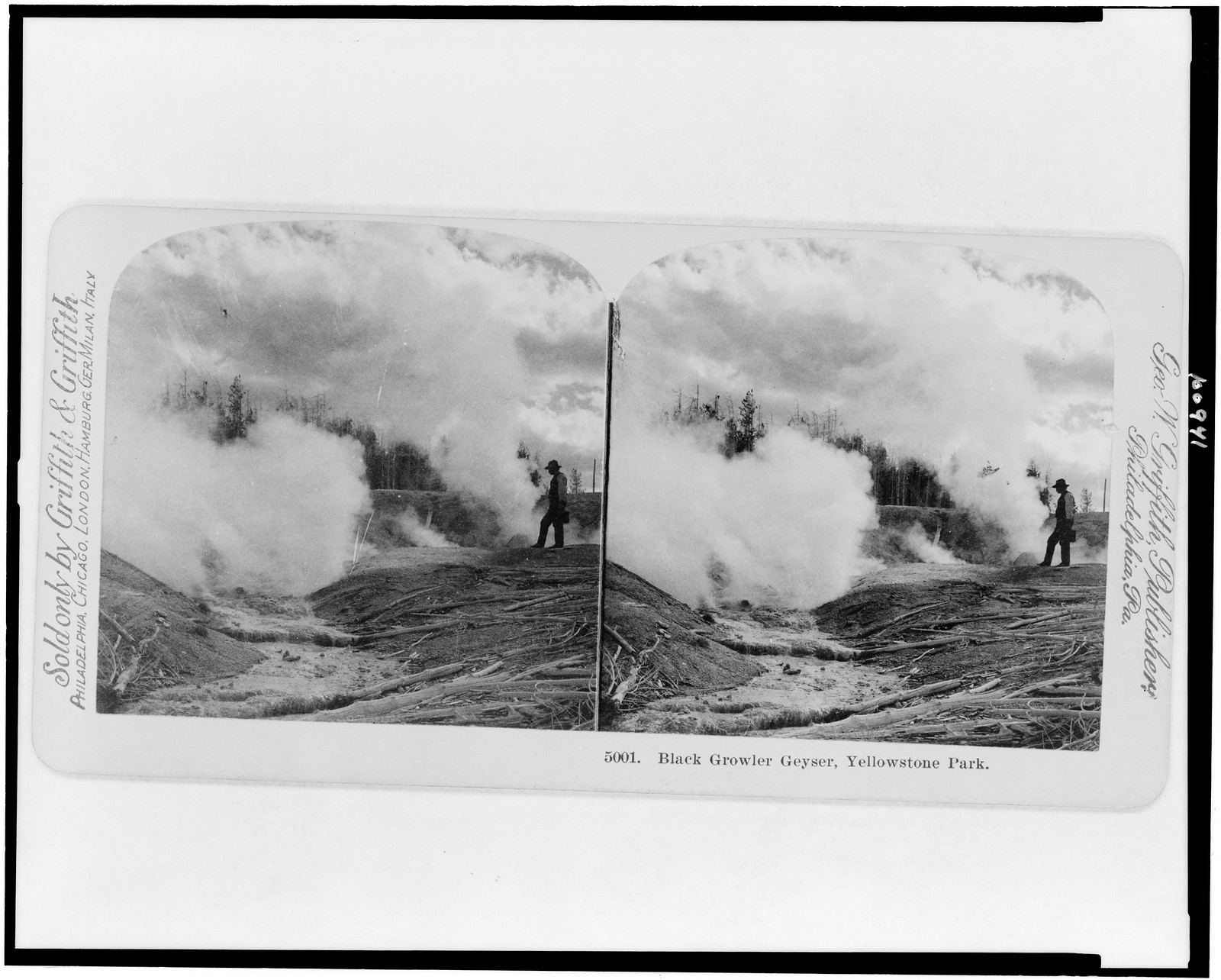 Black Growler Geyser Yellowstone Park, 1902 — historic photograph