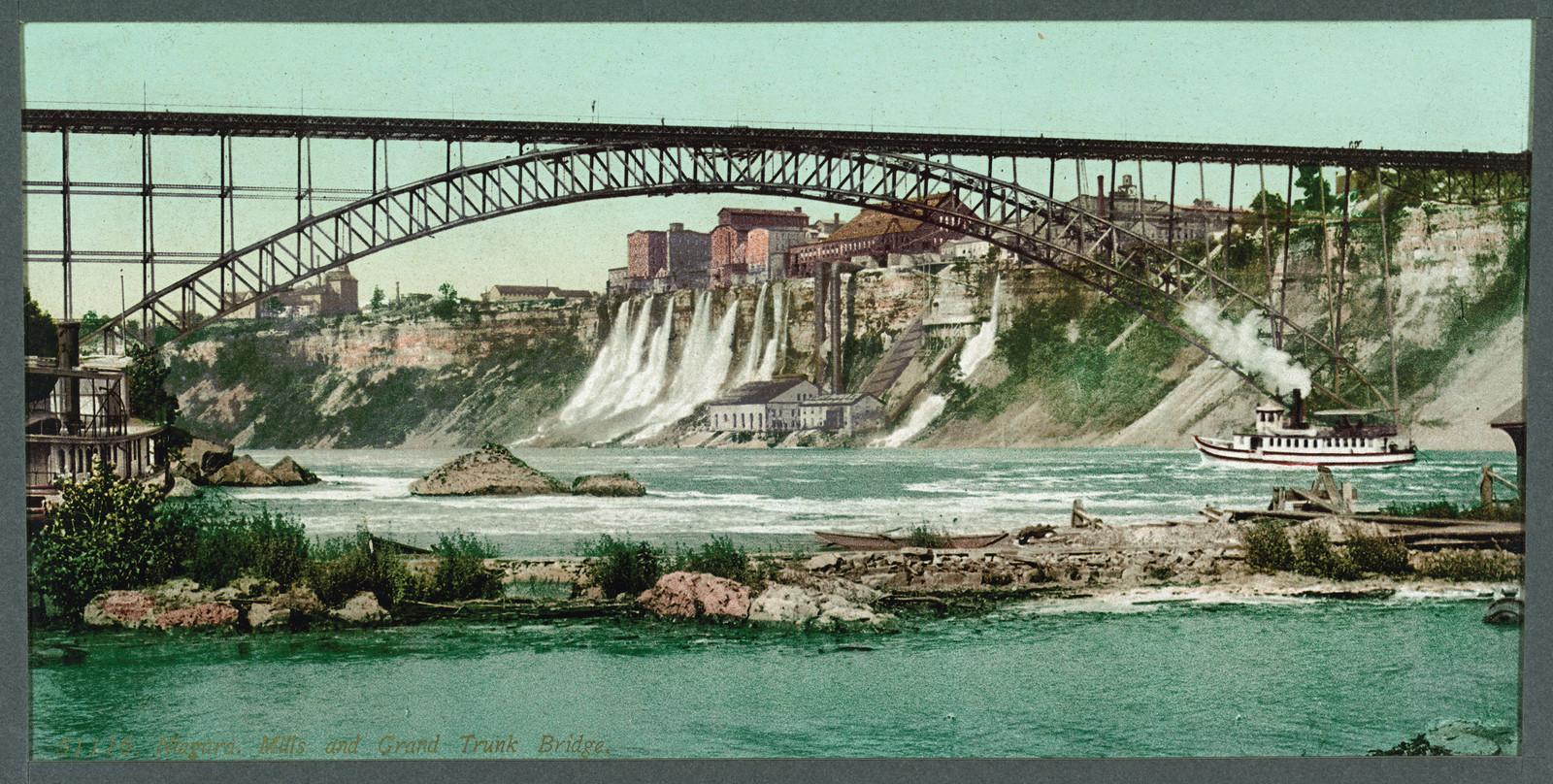Niagara, mills and Grand Trunk [i.e. Upper Steel Arch] Bridge, [ca. 1900] — historic print