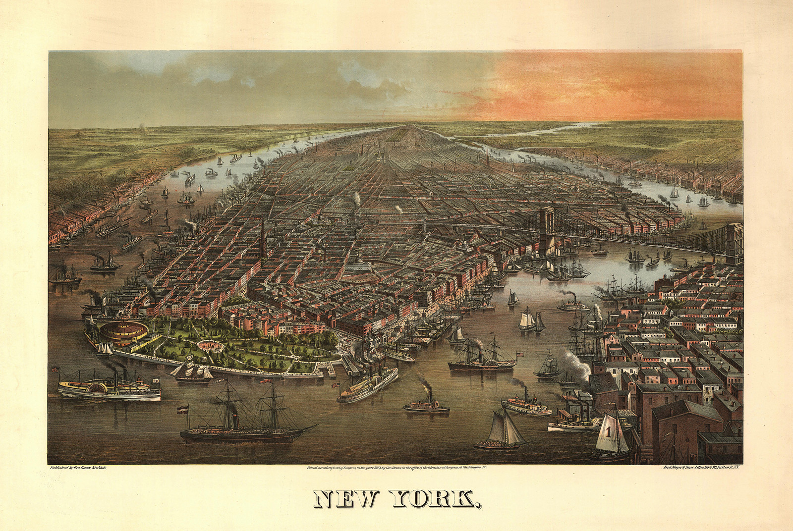 New York, New York, 1873, 1873 — antique map