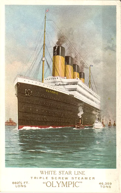 White Star Line steamer Olympic postcard, triple screw steamer