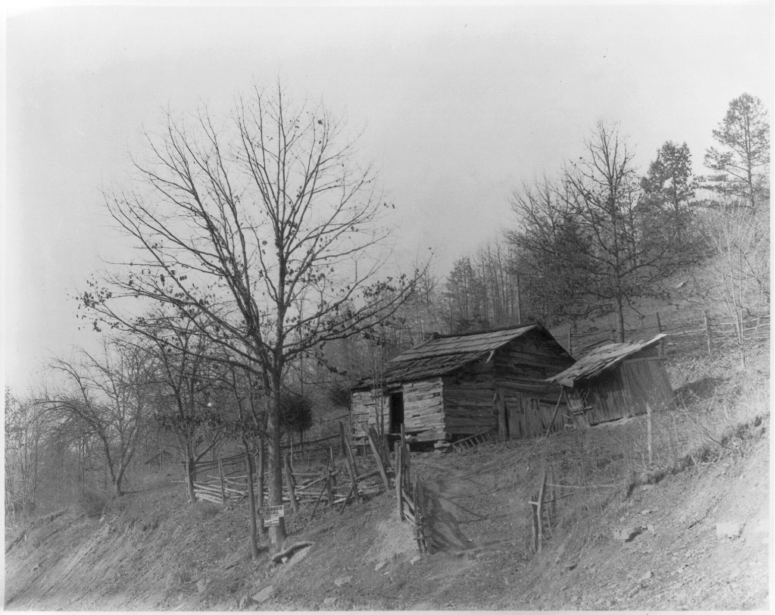 Another Kentucky mountain home [shack] on Barnett's Creek - Drought of 1930-31, [between 1930 and 1931] — historic photograph
