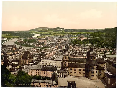 Salzburg from Maria Plain Austro-Hungary