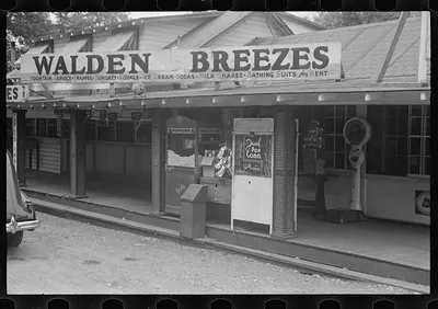Walden Breezes refreshment stand with popcorn machine