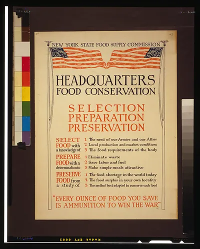 Headquarters food conservation Selection, preparation, preservation.