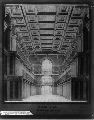 [Library of Congress in the U.S. Capitol, Washington, D.C. Interior perspective view]