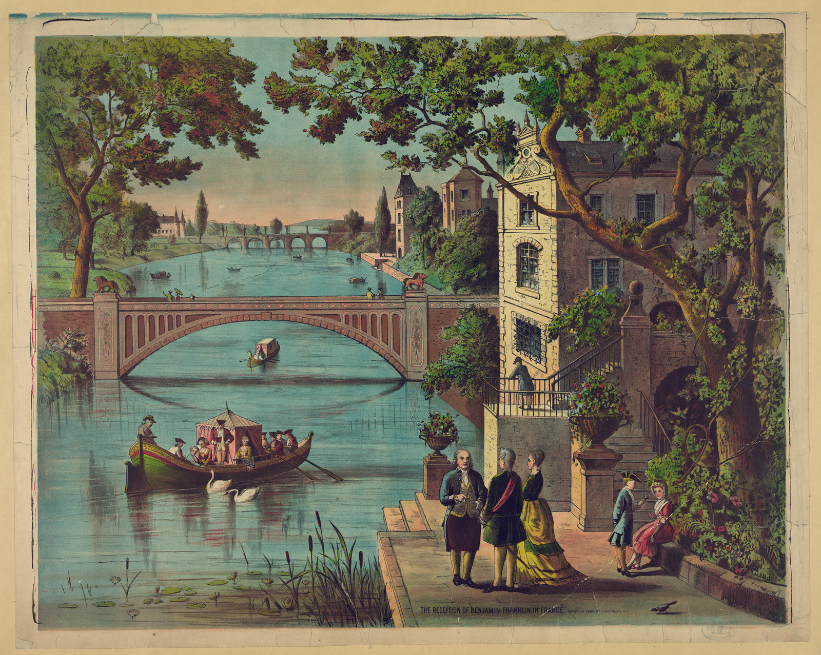reception of ben franklin in paris — historic image
