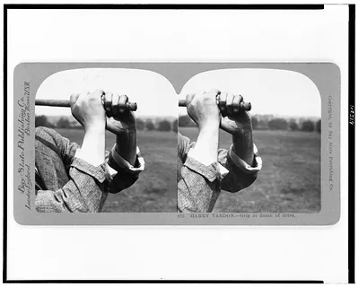 Harry Vardon--grip at finish of drive