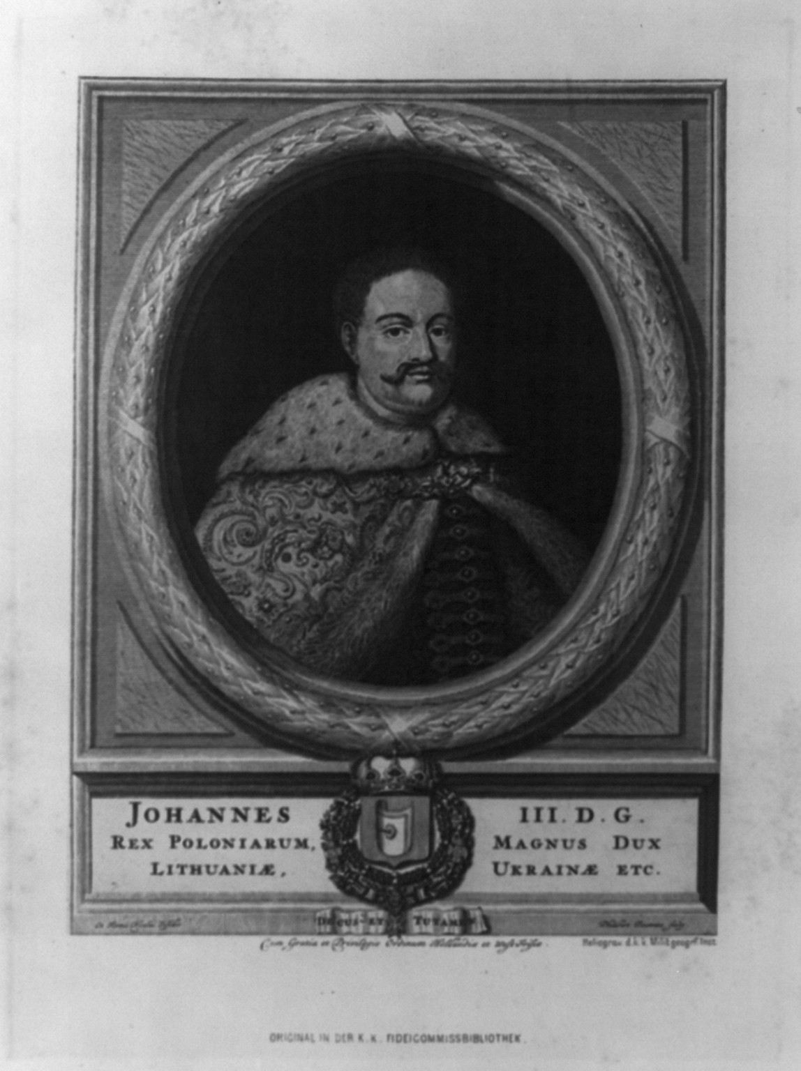 Sobieski, John III, King of Poland, 1629-1696, 1883 — antique engraving