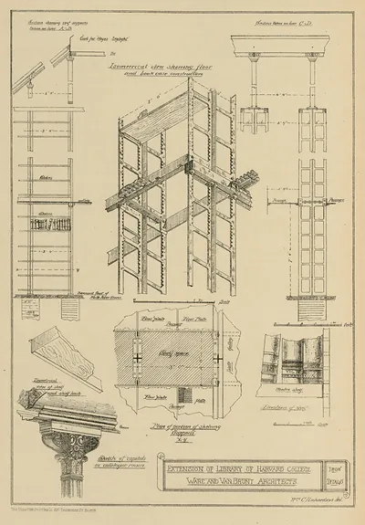 Extension of Library of Harvard College: Iron Details