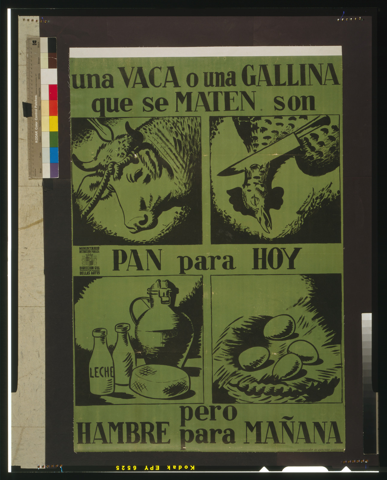 Una vaca o una gallina que se maten son pan para hoy pero hambre para maana, Madrid : Ministerio de Instrucción Pública ; Dirección General de Bellas Artes, [between 1936 and 1939] — vintage poster
