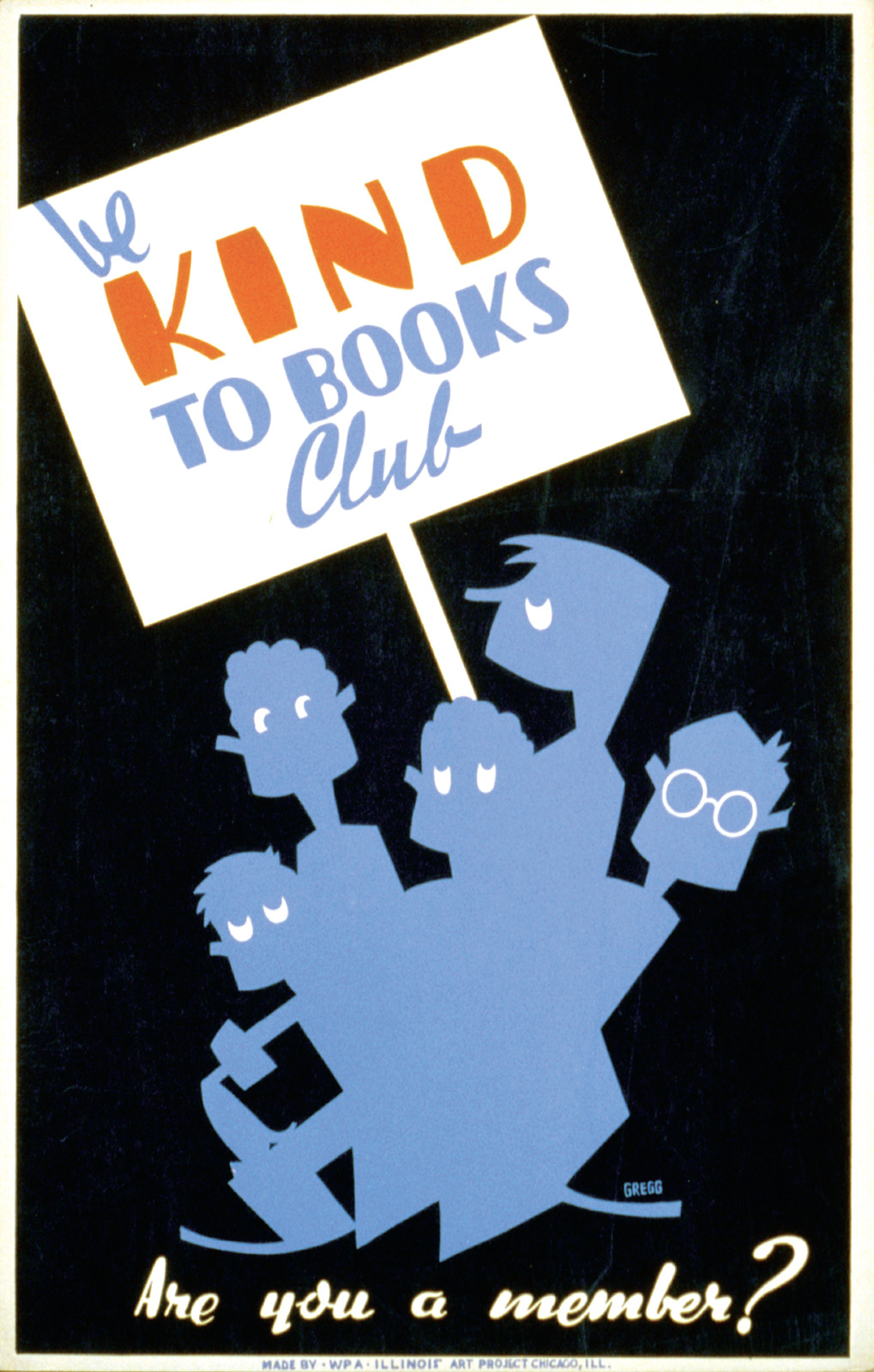 Be Kind to Books Club, c. 1936-1940 — vintage poster
