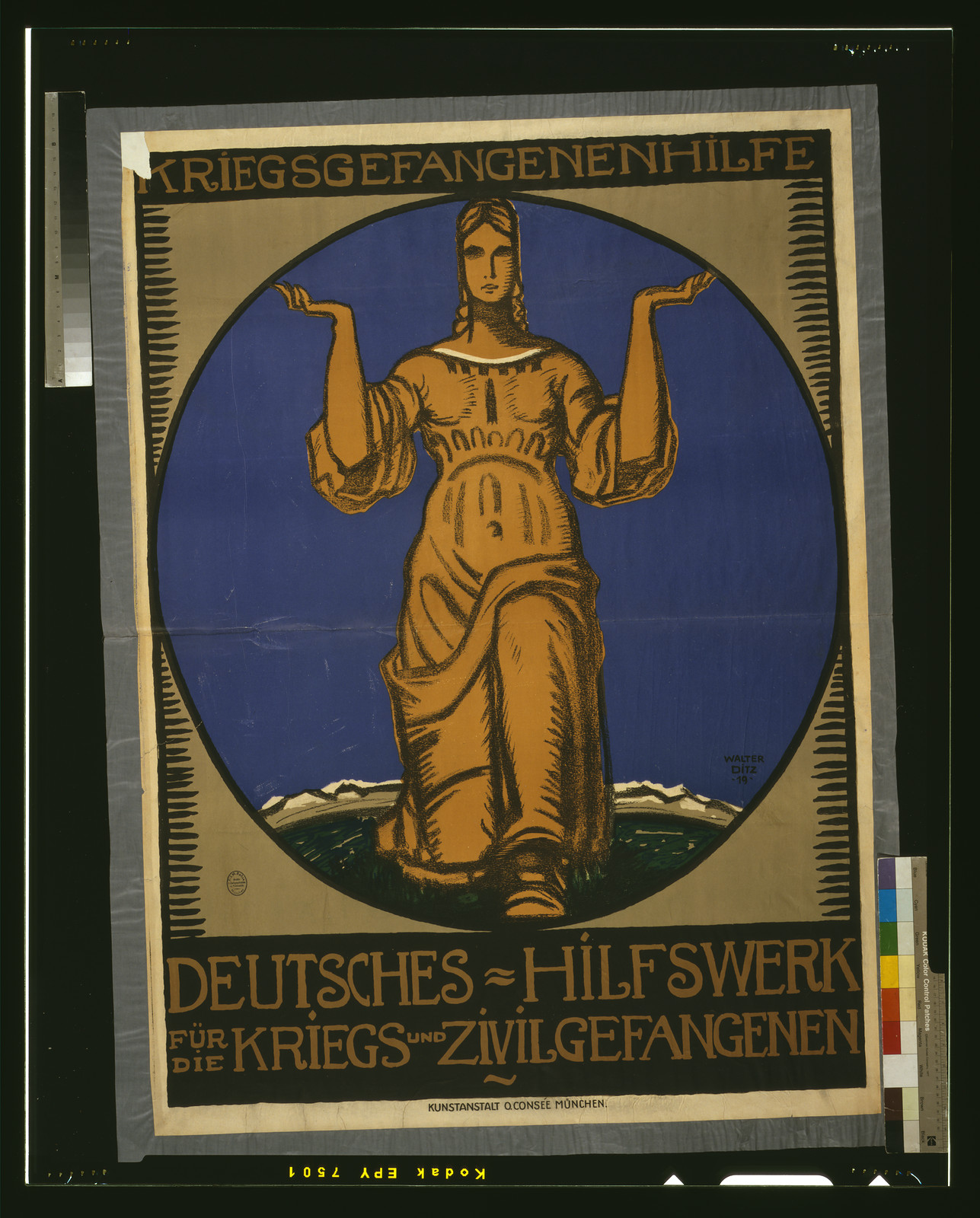 Kriegsgefangenenhilfe: Deutsches Hilfswerk für die Kriegs- und Zivilgefangenen poster, 1919 — vintage poster