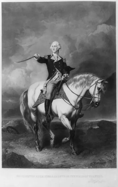 Washington receiving a salute on the field of Trenton / John Faed, R.S.A.; Wm. Holl.