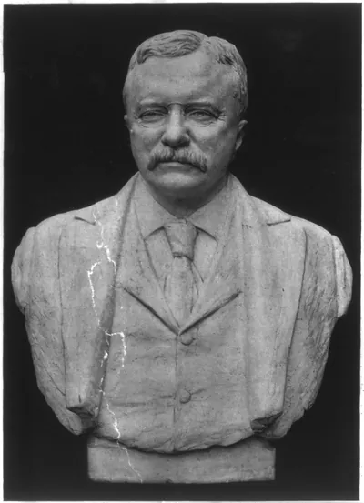 [Theodore Roosevelt, sculpture bust, facing slightly left]