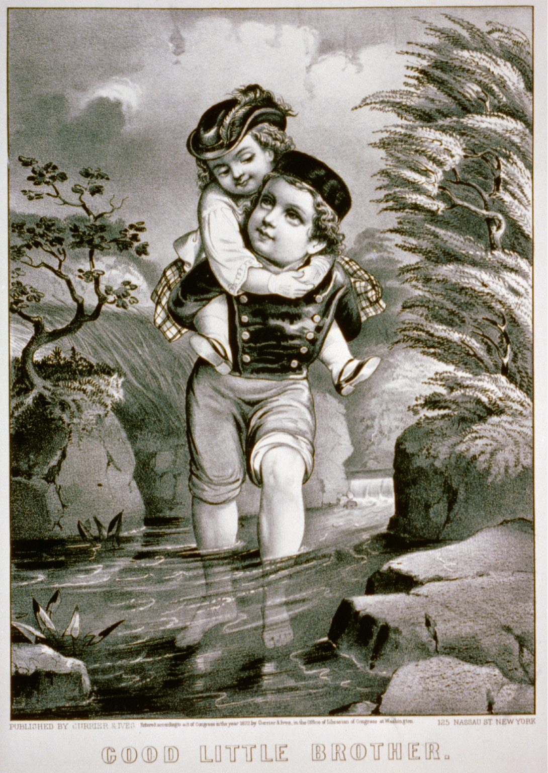 Good little brother, New York : Published by Currier & Ives, c1872. — antique lithograph