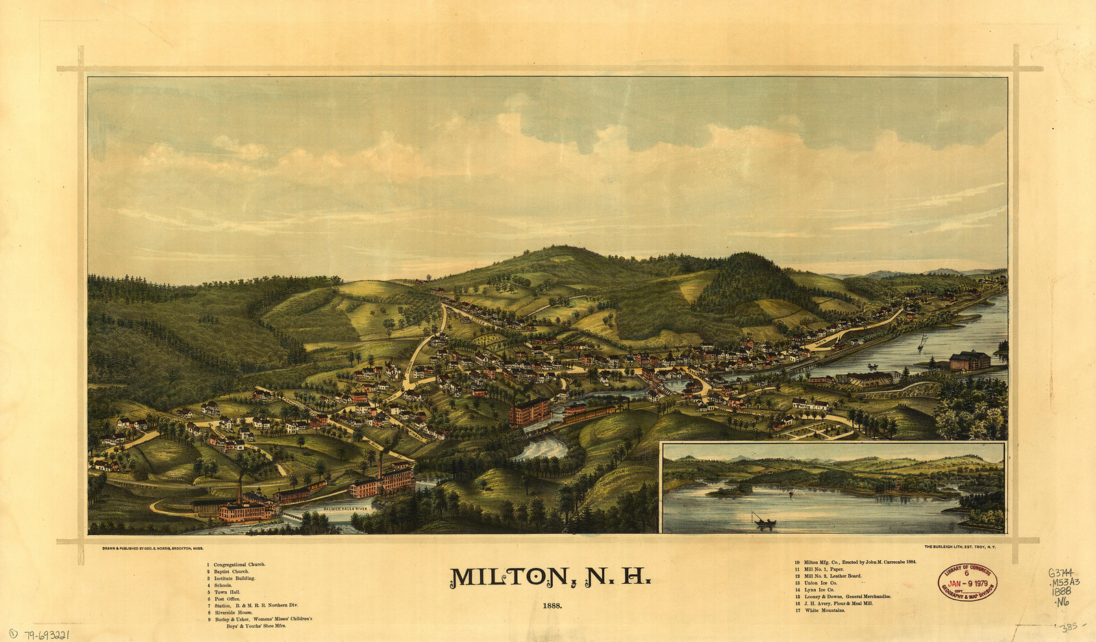 Milton, New Hampshire, 1888, 1888 — antique map