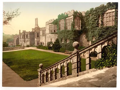 Haddon Hall steps Derbyshire England