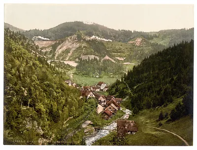 Looking towards the railroad near Treiberg Treiberg Black Forest Baden Germany