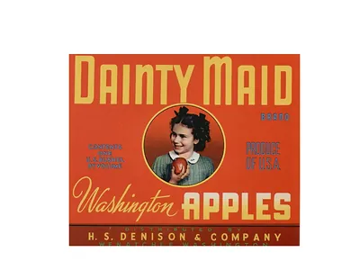 Dainty Maid Washington Apples crate label