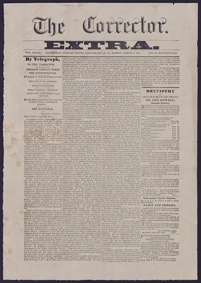The Corrector Extra, Sag Harbor, March 4, 1861