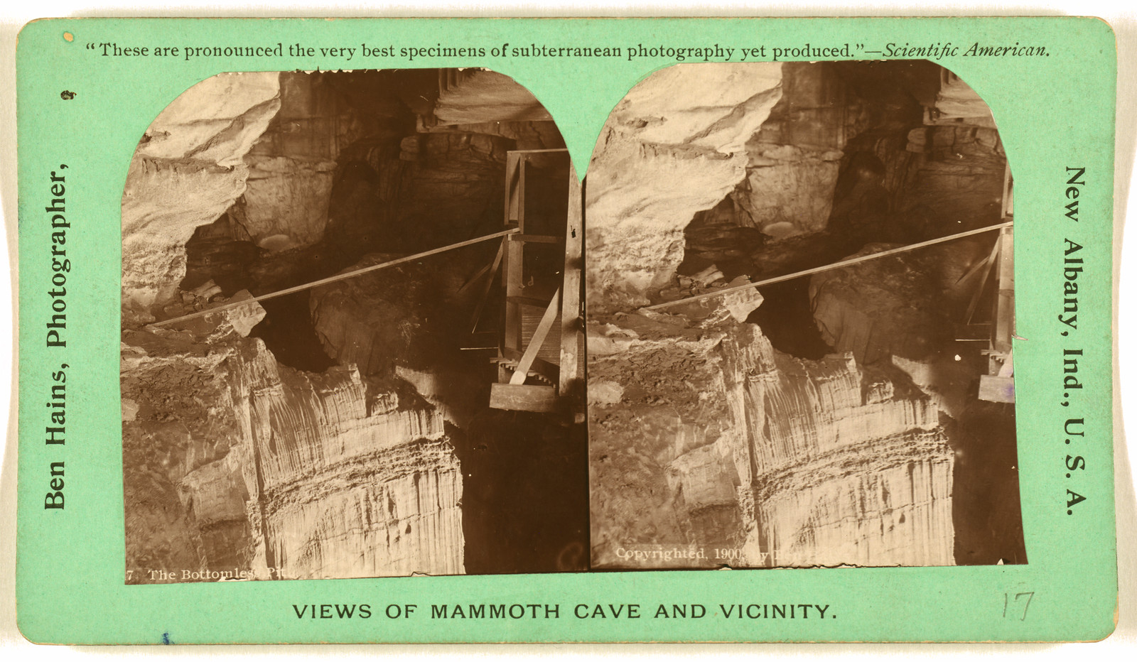 The bottomless pit, 1896 — historic photograph