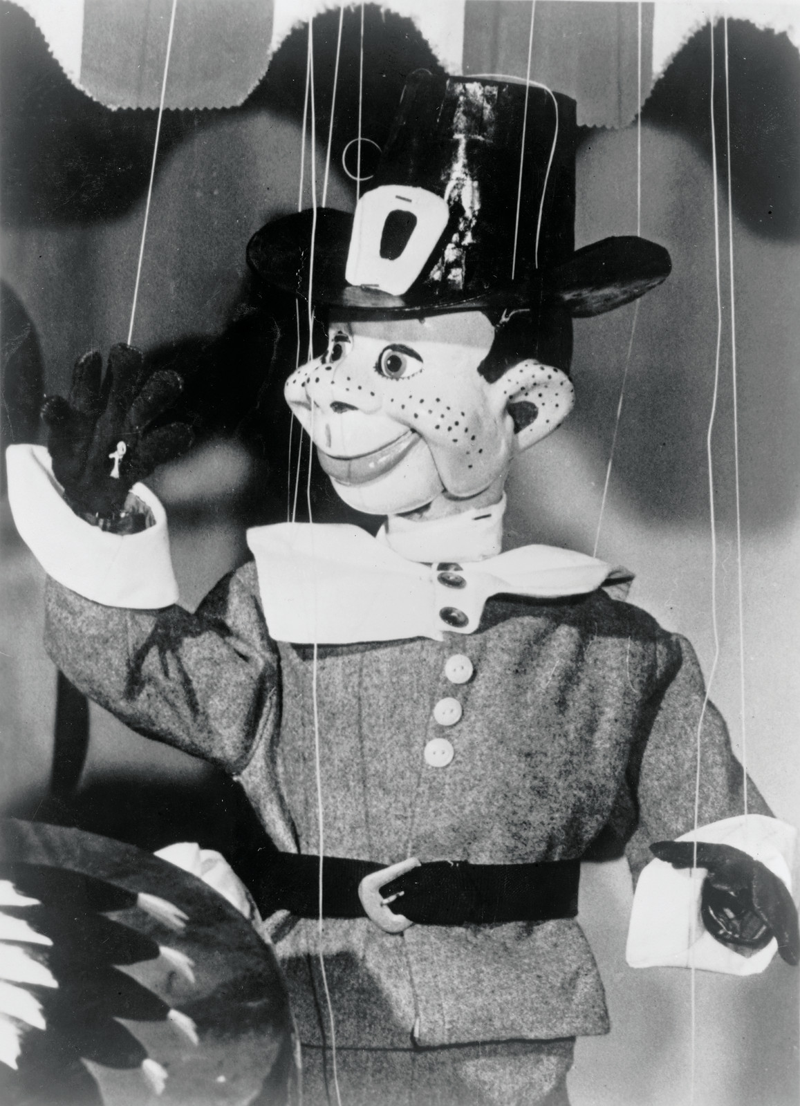 Howdy Doody, A Puppet, In Pilgrim Costume, For Appearance In Thanksgiving Day Parades, c. 1951 — historic photograph