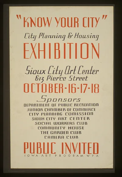 Know your city / City planning & housing exhibition (S) Sioux City Art Center October