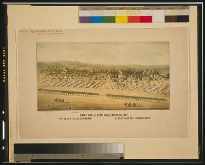 Camp Casey, near Bladensburg, Md. / lith. by E. Sachse & Co., Baltimore, Md.