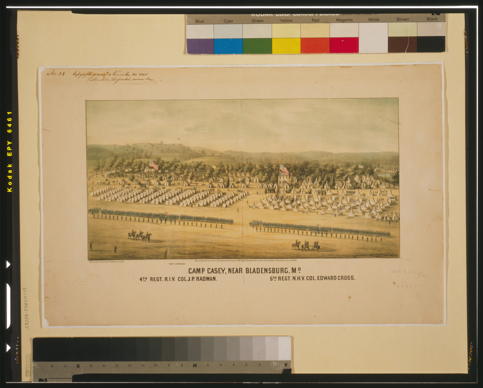 Camp Casey, near Bladensburg, Md. / lith. by E. Sachse & Co., Baltimore, Md., c1861. — antique lithograph