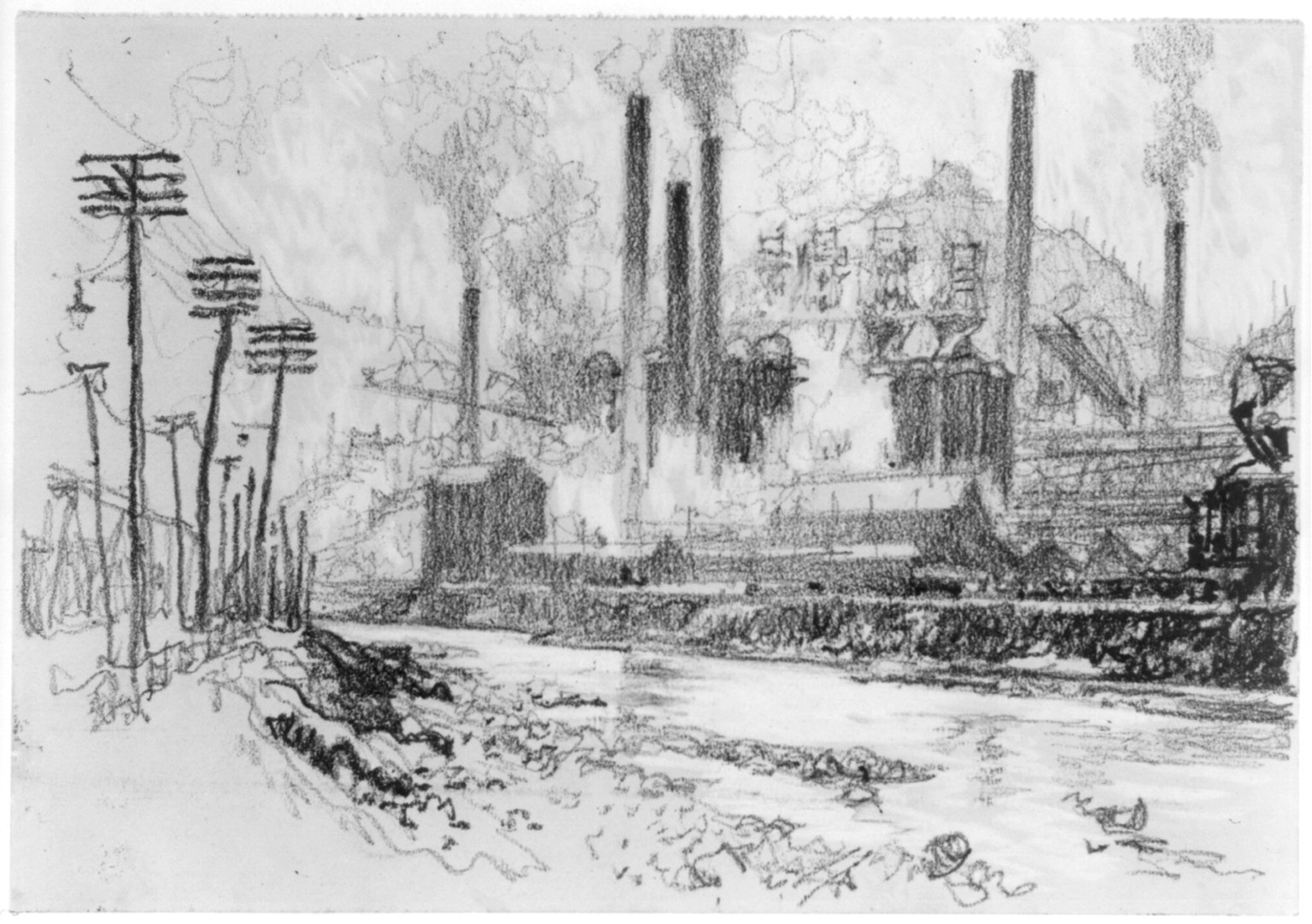 Cambria steel works, Johnstown, 1917 — historic drawing