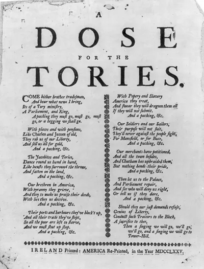 Broadside of Revolutionary War period: A Dose for the Tories