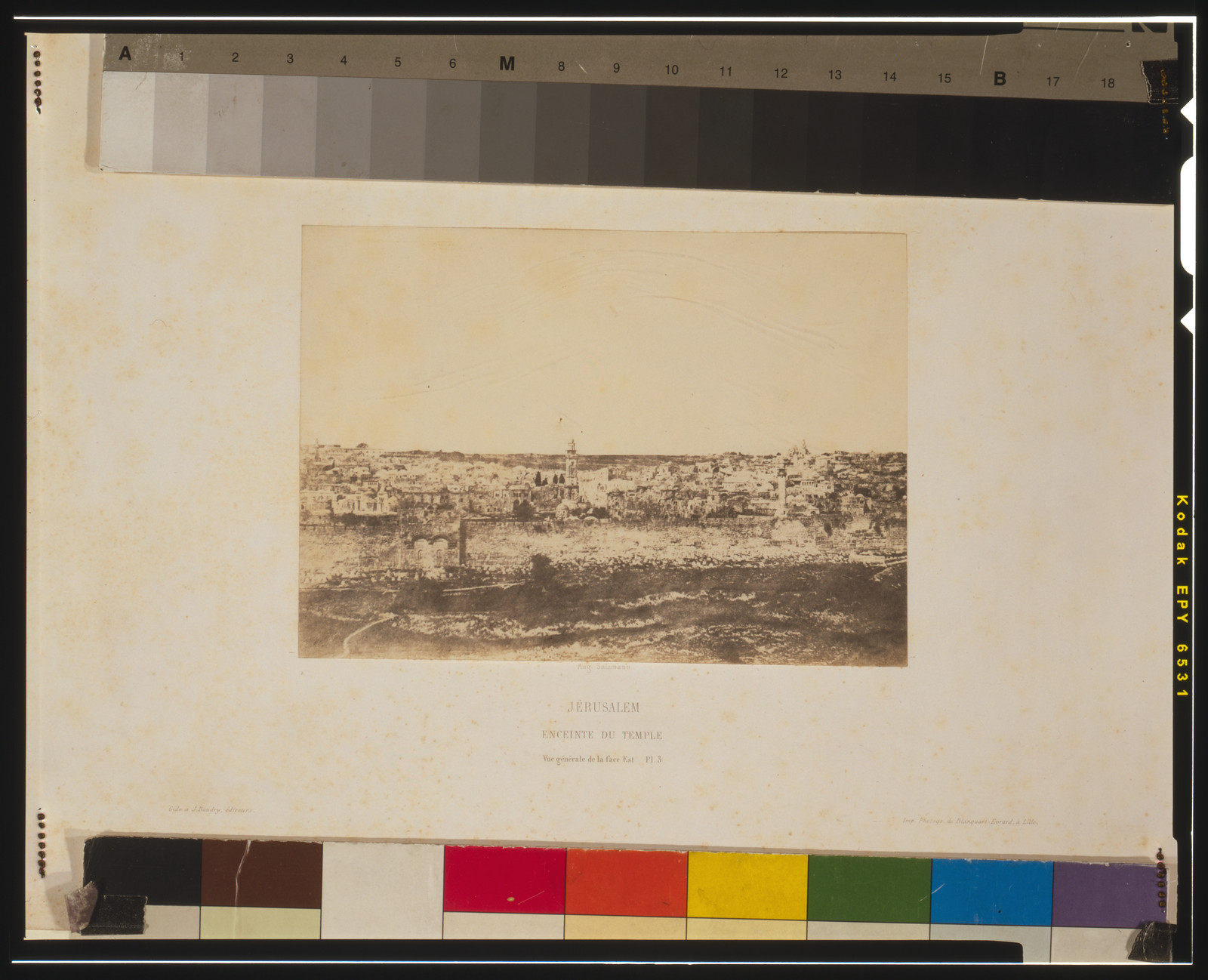 Jérusalem, enceinte du temple--Vue générale de la face Est Pl. 3 / Aug. Salzmann., Paris : Gidé et J. Baudry, 1856. — historic photograph