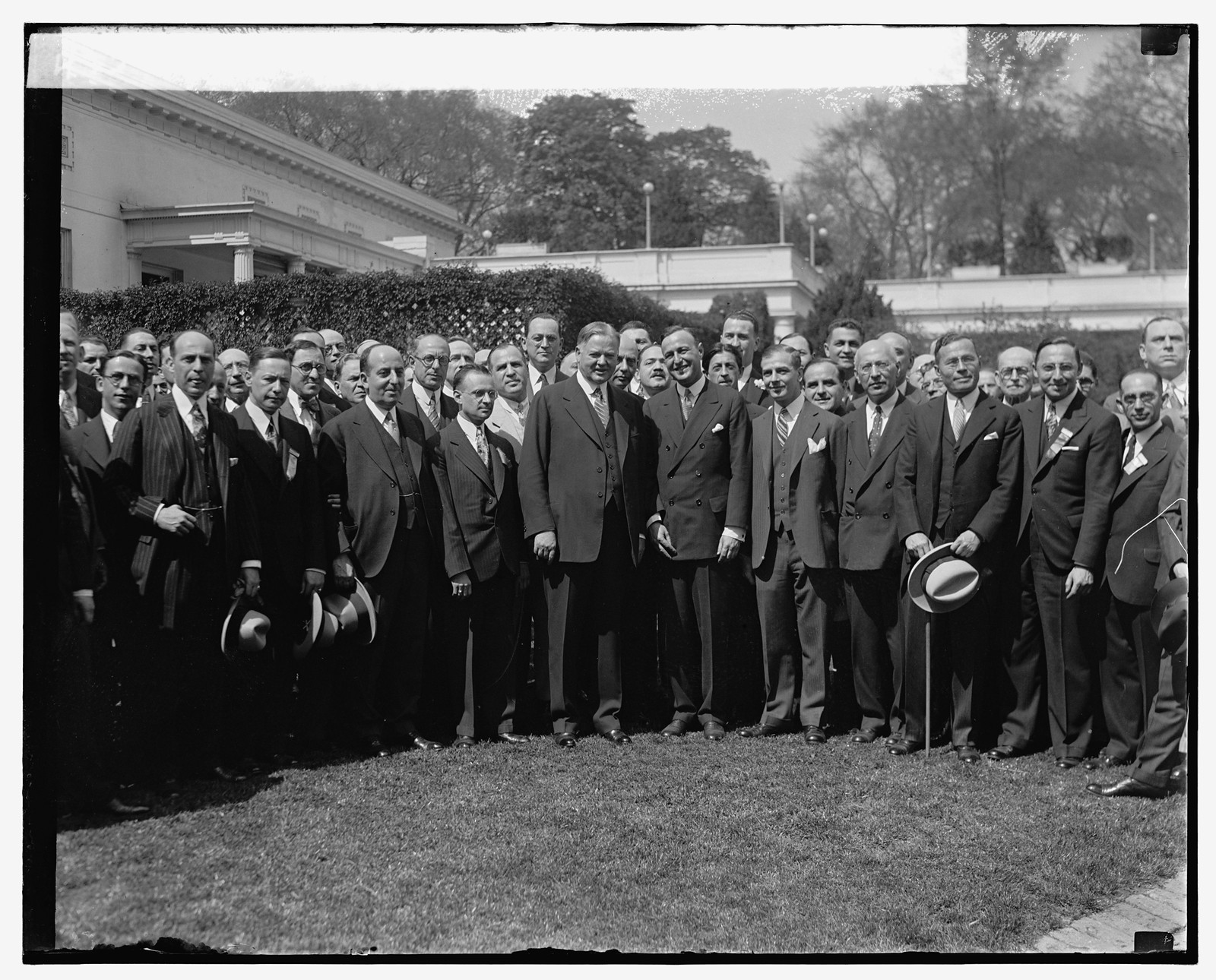 Hoover with Nat. Federation of Temple Brotherhoods, 4/8/29, [19]29 April 8. — historic photograph