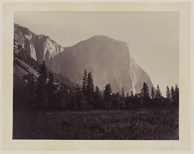 El Capitan, Yosemite Valley, albumen print photograph