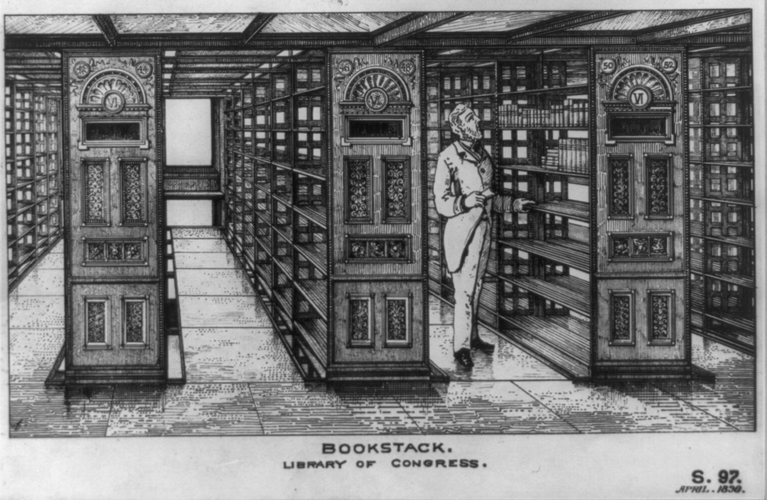 Bookstack, Library of Congress — historic photograph