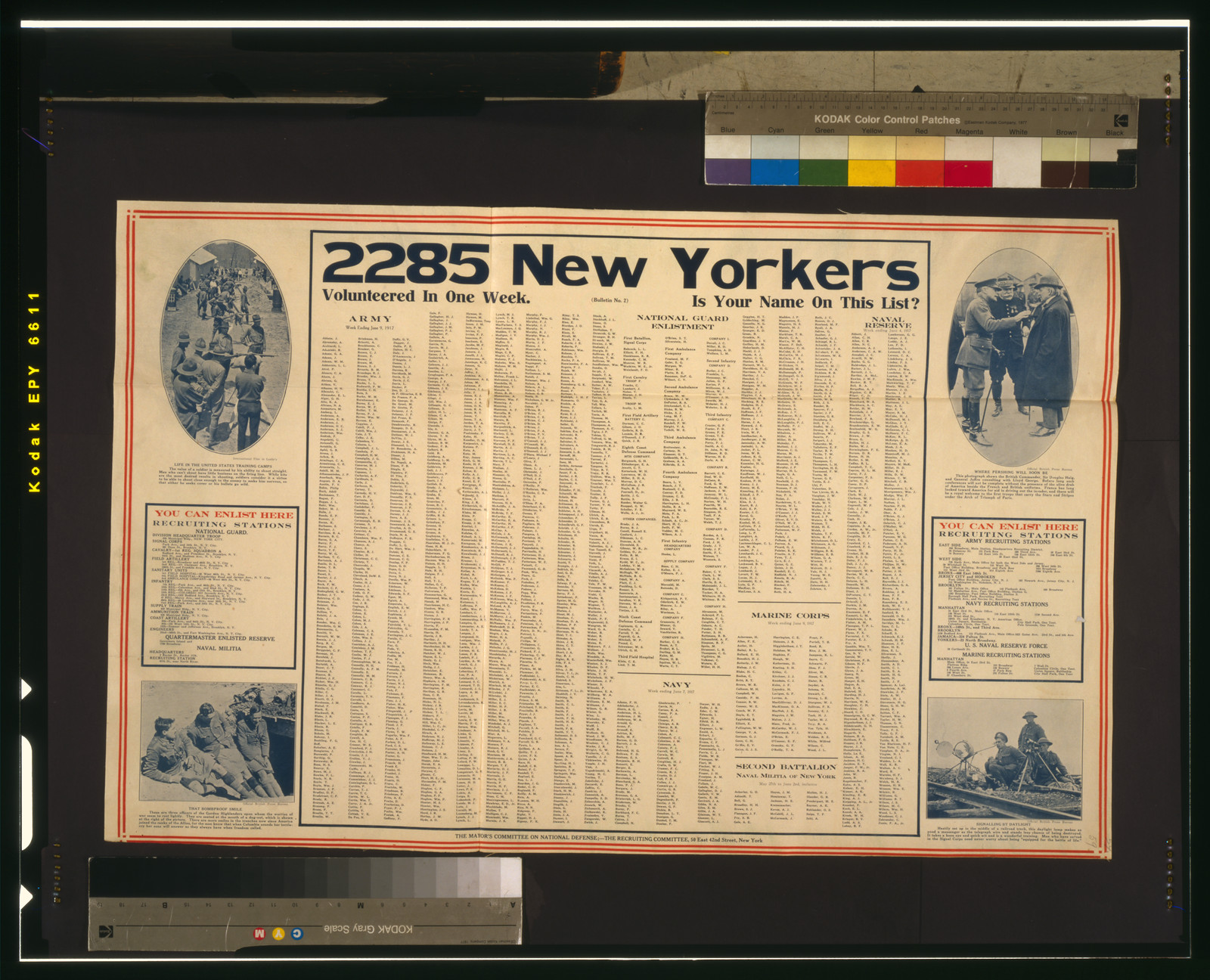 2285 New Yorkers volunteered in one week--Is your name on this list?, [1917] — vintage poster