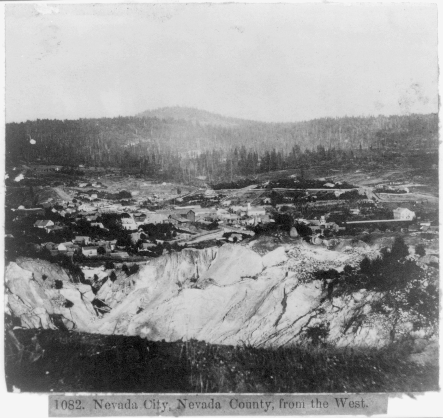 Nevada City, Nevada County, from the West, [published 1866] — historic photograph