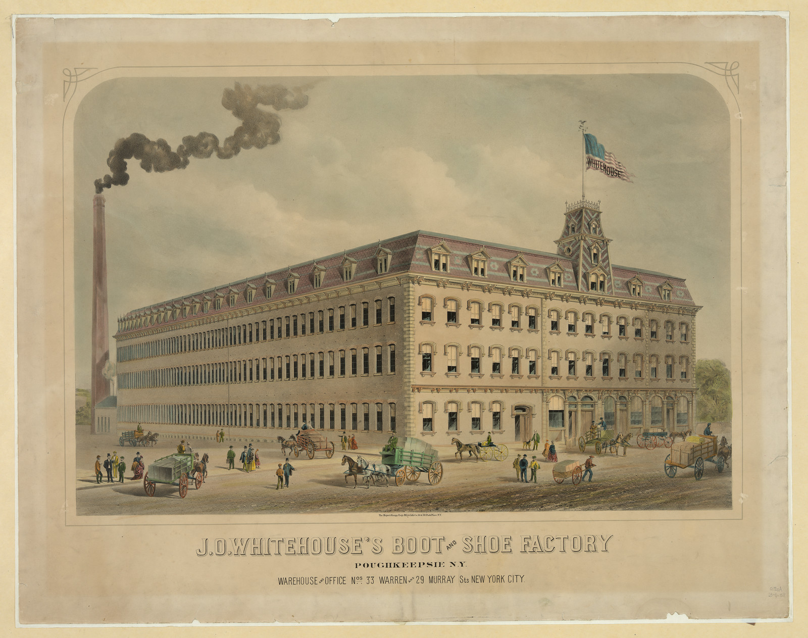 J.O. Whitehouse's Boot & Shoe Factory, Poughkeepsie NY — historic image