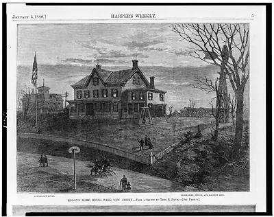 Edison's home, Menlo Park, New Jersey / from a sketch by Theo. R. Davis.