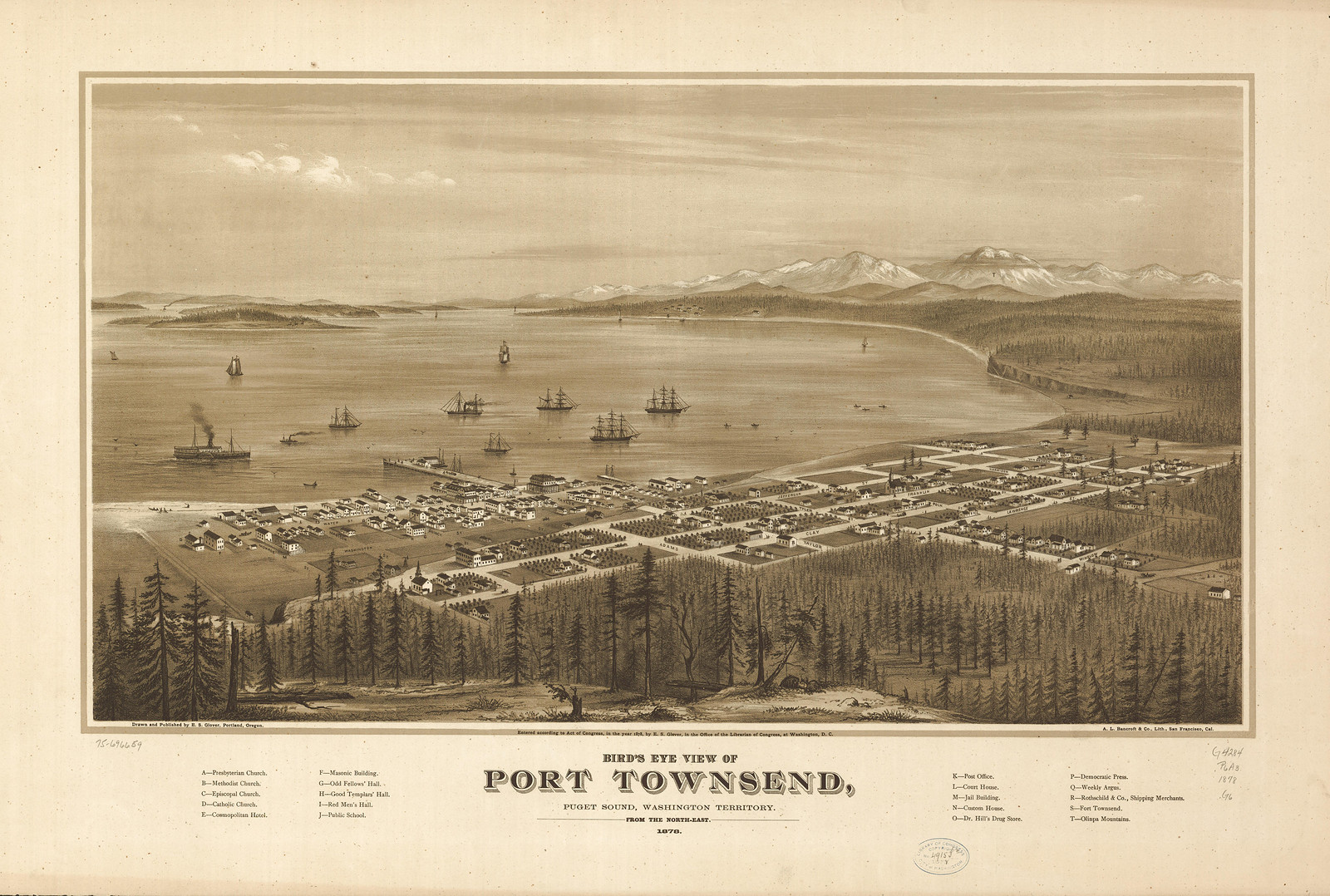 Port Townsend, Washington, 1878, 1878 — antique map