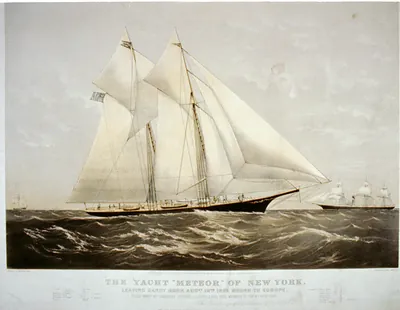 The yacht Meteor" of New York: leaving Sandy Hook Augst. 16th. 1869 bound to Europe"