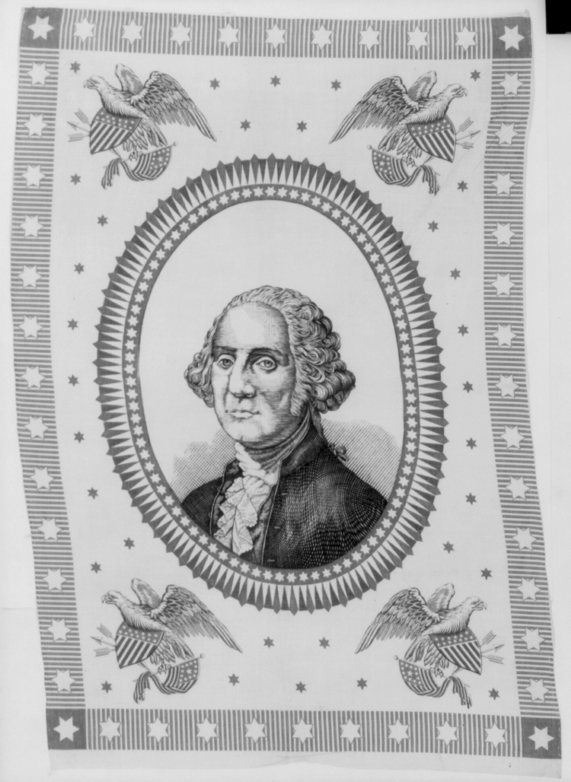 [George Washington, head and shoulders, facing left; in oval] — antique engraving