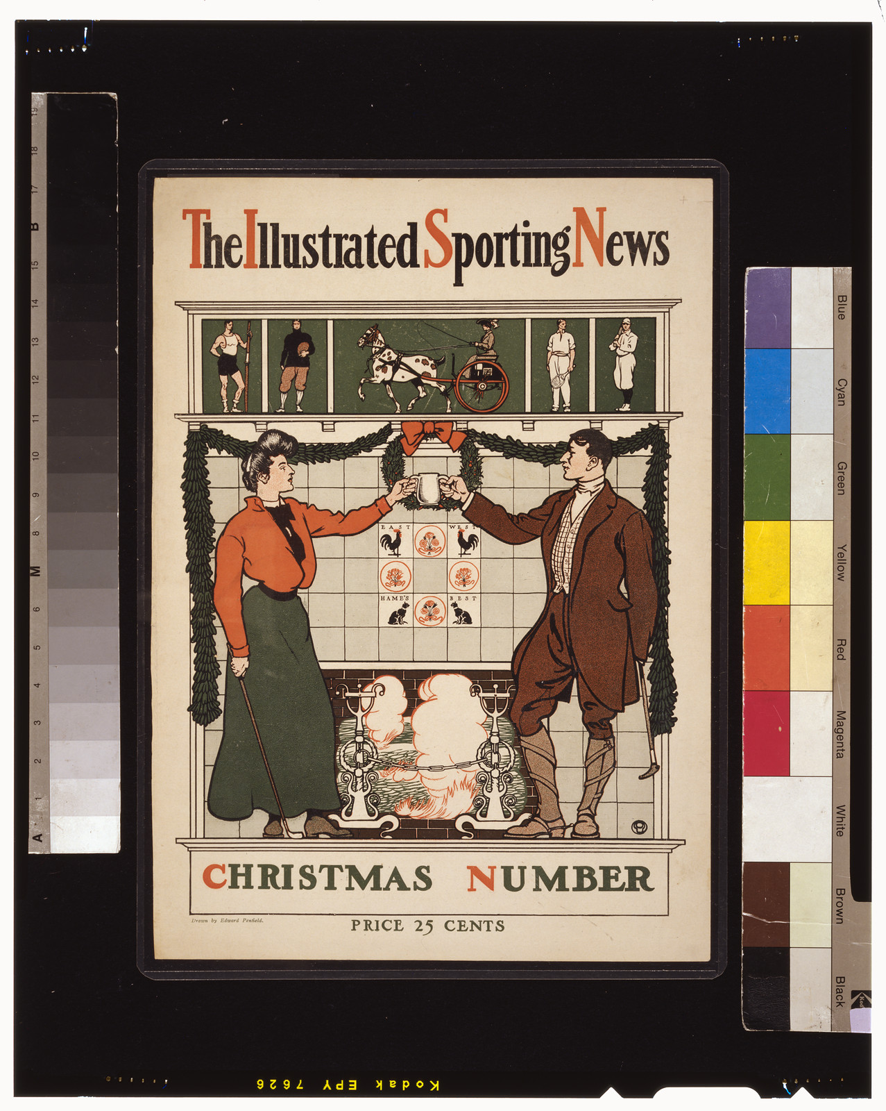 The Illustrated sporting news. Christmas number / Drawn by Edward Penfield., [New York : s.n., between 1890 and 1900] — vintage poster