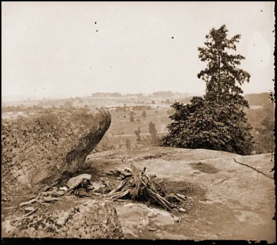 Gettysburg Pa. The center of the Federal position viewed from Little Round Top