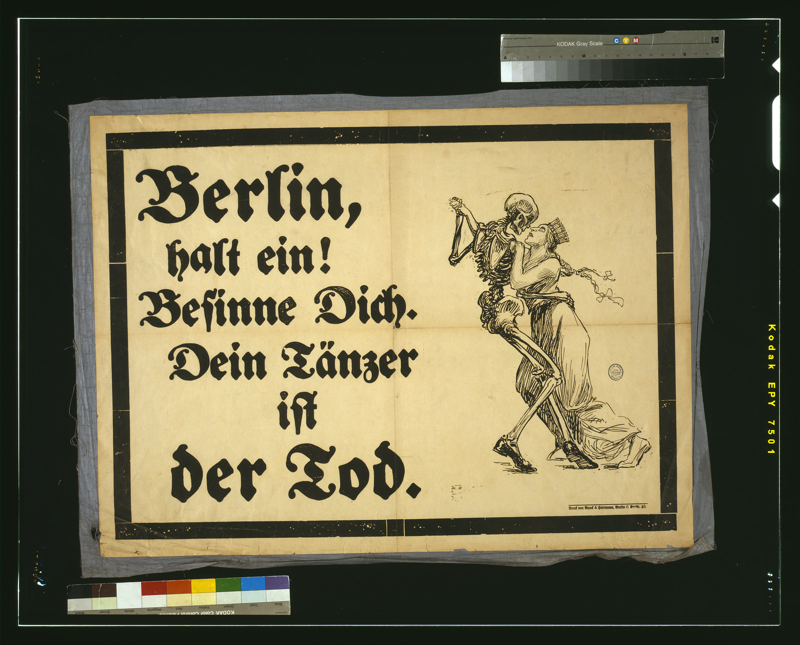 Berlin, halt ein! Besinne Dich. Dein Tänzer ist der Tod., 1919 — historic image