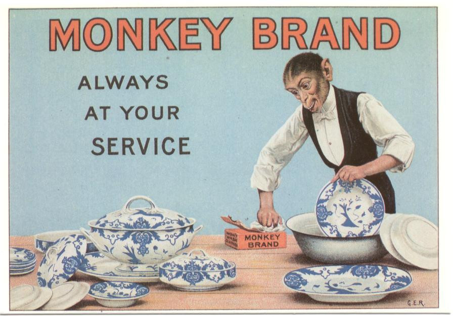 Monkey Brand: Always at Your Service advertisement — historic image