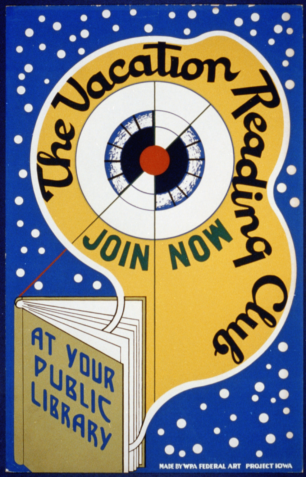 The vacation reading club - join now at your public library, 1936 — vintage poster