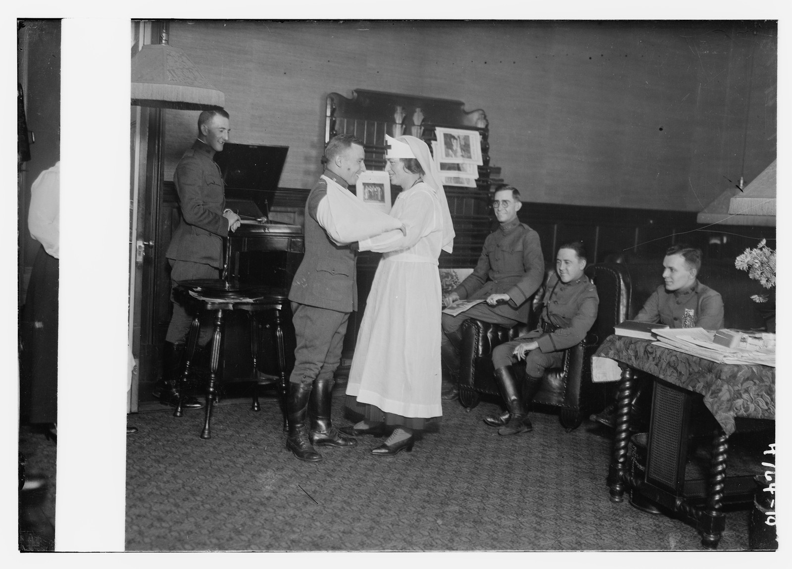 Red Cross wounded officer, n/a — historic photograph